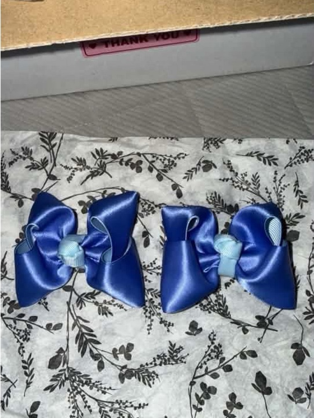 Kids Satin Hair Bows - Blue (Pair)